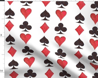 Playing Cards Red And Black Suits Fabric - Playing Card ... Aces By Lisakling - Playing Cards Cotton Fabric By The Yard With Spoonflower