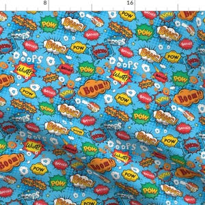 Comic Book Fabric - Pow Bang Boom By Sandityche - Comic Book Pop Art Speech Bubble Kids Cartoon Cotton Fabric By The Yard With Spoonflower