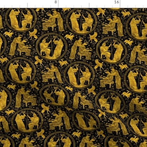 VERSACE Knit DTY Fabric - DTY V1599S- NAVY-IVO-GOLD - Fabrics by the Yard