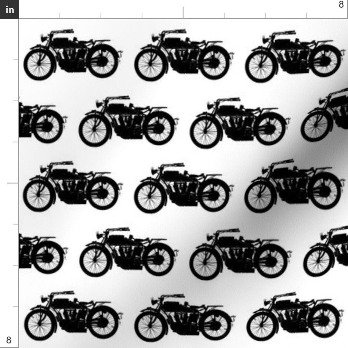 Antique Motorcycle Fabric Antique Motorcycle Small by Thin - Etsy