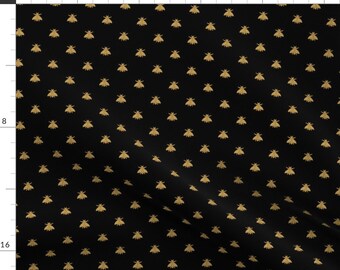 Bees Fabric - Napoleonic Bees By Peacoquettedesigns - Black Gold Bumblebee Honey Insects Trending Cotton Fabric By The Yard With Spoonflower