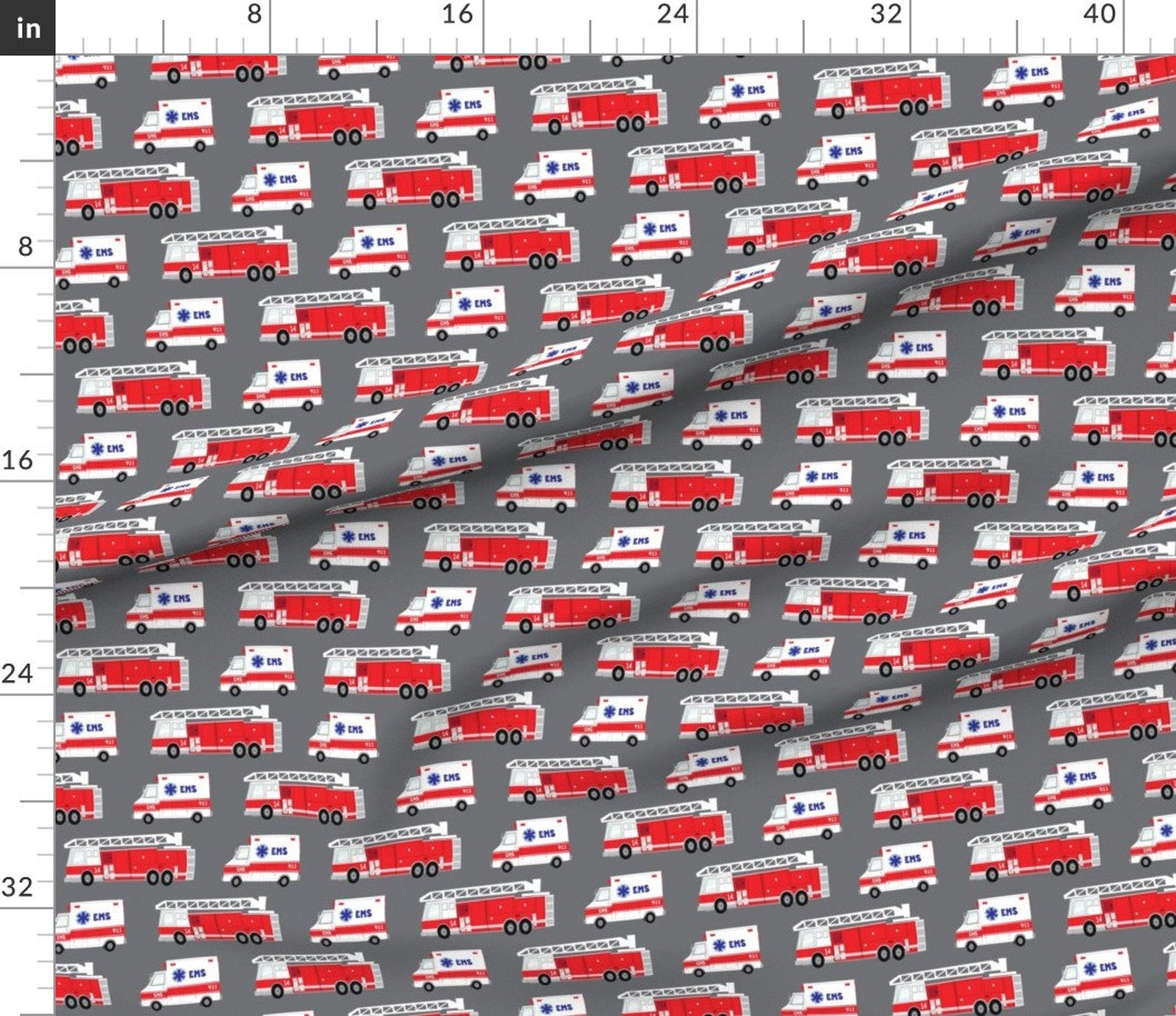 First Responders Fabric Large Scale First Responders Etsy 