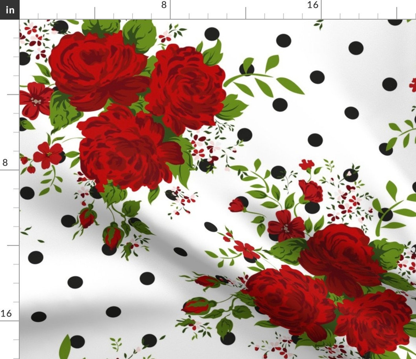 Roses Fabric Red Rose Patern By Ka Lou Roses Floral Red Etsy