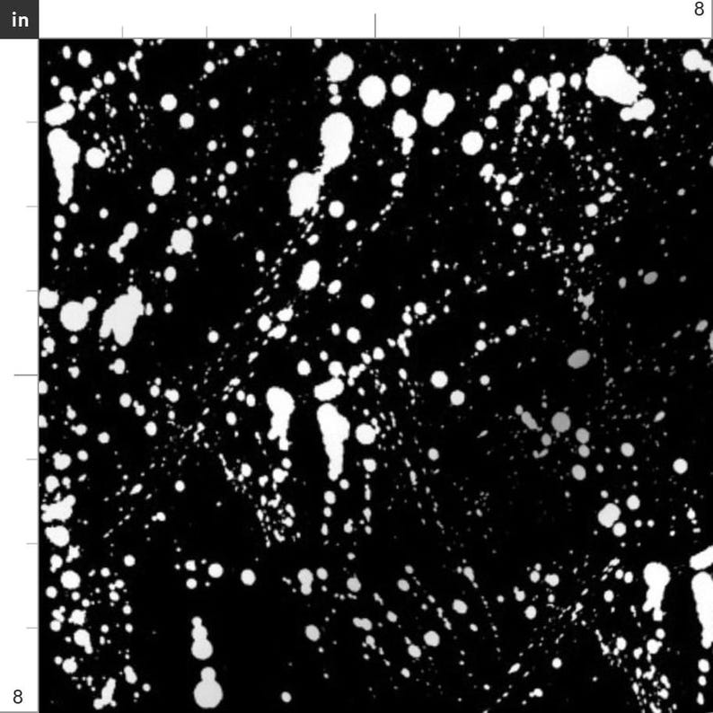 White Fabric - Black and Absolute White Ink Monochrome Splatter Splash Paint Spill By Pond Ripple-Cotton Fabric By The Yard With Spoonflower image 3
