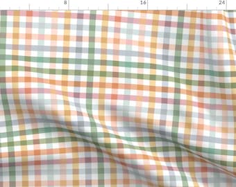 Cottage Plaid Fabric - Gingham Picnic Cottagecore Summer Small By Ninola-Design - Check Pastel Cotton Fabric By The Yard With Spoonflower