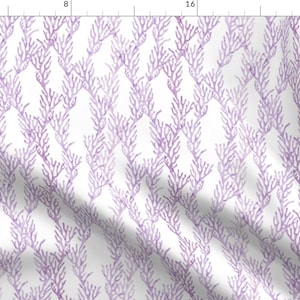 Lilac Reef Fabric - Small Scale Coral Mermaid Coordinate By Littlearrowdesign - Diving Under Sea Cotton Fabric By The Yard With Spoonflower