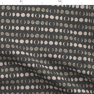 Moon Phases Fabric - Moon Phase Stripes In Charcoal By Mintgreensewingmachine - Geometric Home Cotton Fabric By The Yard With Spoonflower