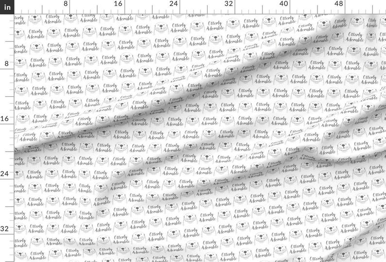 Adorable Otter Fabric - Otterly Adorable In Charcoal By Lilcubby - Otter Cute Baby Animal Nursery Cotton Fabric By The Yard With Spoonflower image 2