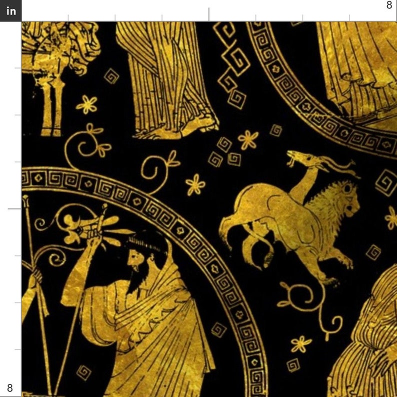 Greek Fabric Greekart by Gaiamarfurt Greece Grecian Etsy