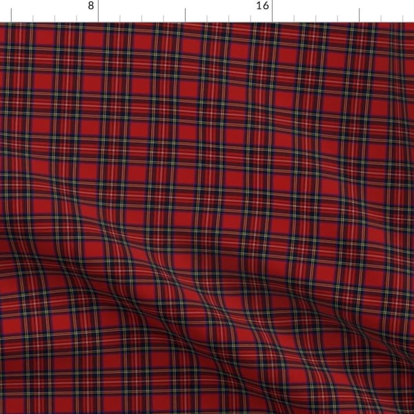 Scottish Plaid Fabric - Royal Stewart Tartan By Lilyoake - Scottish Highlands Red Black Cotton Fabric By The Yard With Spoonflower