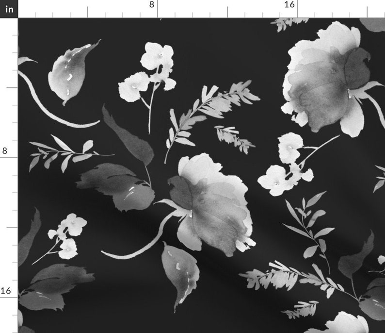 Black and White Fabric 18 Spring Beginning / Black and Etsy