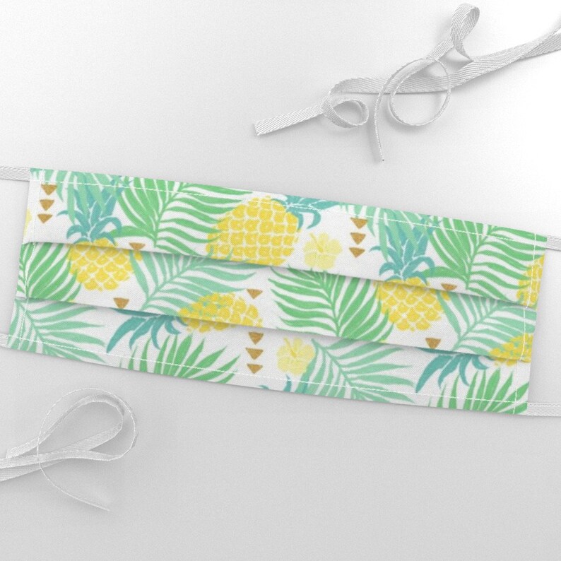 Pineapple Fabric Tropics by Innamoreva Tropical Yellow Etsy