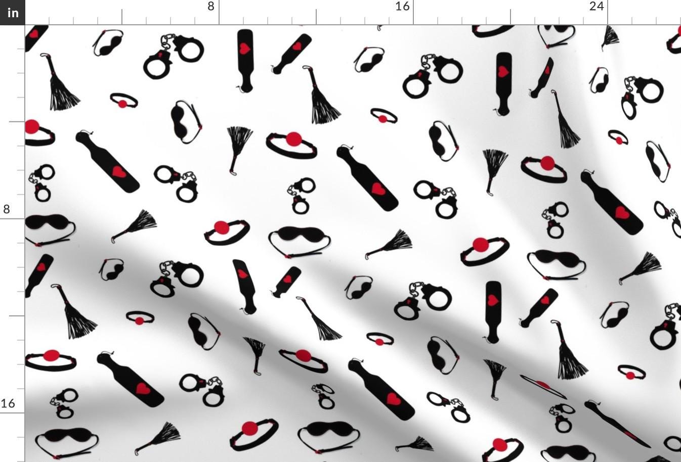 Kinky Fabric - MATURE Kinky Tools By Krakmunky Paddle Handcuffs 