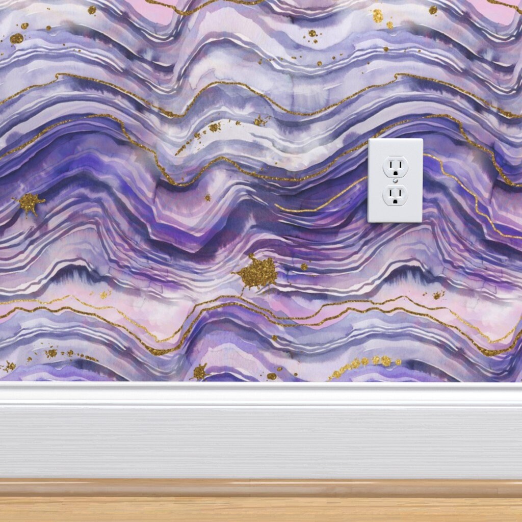 Geode Wallpaper Purple Geode by Karismithdesigns Purple - Etsy