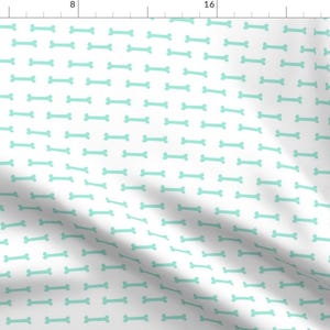 Dogbone Fabric - Aqua Dog Bone - Dog, Dogs, Pet Pets, Dog Bone, Pet Fabric By Petfriendly - Little Teal Dogbone Fabric With Spoonflower
