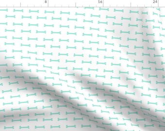 Dogbone Fabric - Aqua Dog Bone - Dog, Dogs, Pet Pets, Dog Bone, Pet Fabric By Petfriendly - Little Teal Dogbone Fabric With Spoonflower
