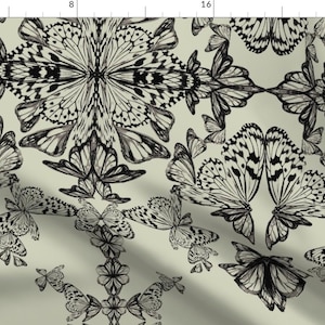 Butterflies Fabric - Butterfly By Pattern State - Modern Home Decor Butterfly Cotton Fabric By The Yard With Spoonflower