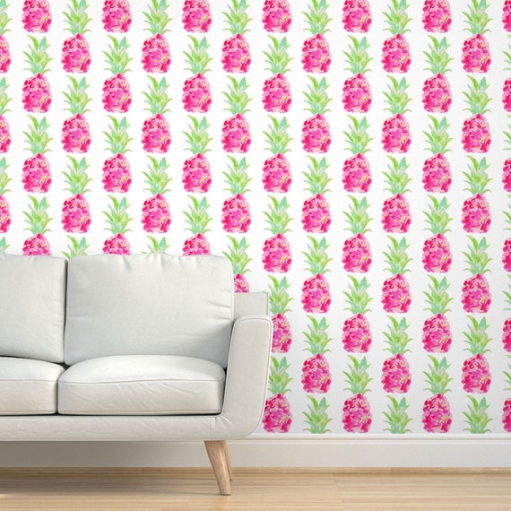 Pineapple Wallpaper Pink Watercolor Pineapples by - Etsy Australia Pineapple Wallpaper Pink Watercolor Pineapples by - Etsy Australia