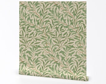 Papier peint William Morris - Willow Bough par peacoquettedesigns - Papier peint autocollant amovible Art nouveau victorien par Spoonflower