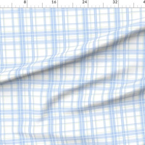 Tartan Fabric Lotte Tartan In Blueberry By Lilyoake Tartan Light Baby Blue and White Plaid Cotton Fabric By The Yard With Spoonflower image 3