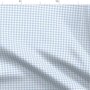 Blue Gingham Fabric - Foggy Morning Pale Blue Gingham Check By Weavingmajor - Baby Blue Gingham Cotton Fabric By The Yard With Spoonflower