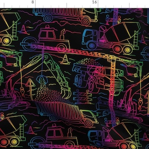 Construction Fabric - Rainbow Sprinkle Construction Site By Elliottdesignfactory - Construction Cotton Fabric By The Yard With Spoonflower