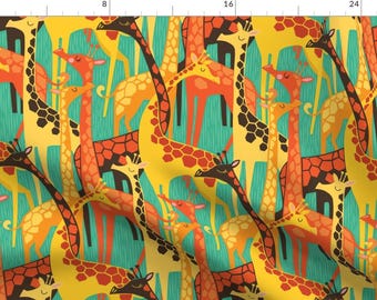 Giraffe Abstract Safari Fabric - Giraffe By Michaelzindell - Giraffe Colorful Animal Print Cotton Fabric By The Yard With Spoonflower