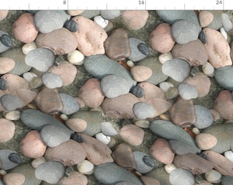 River Stones Fabric - Love On The Rocks By Peacoquettedesigns - Earth Science Classroom Decor Cotton Fabric By The Yard With Spoonflower