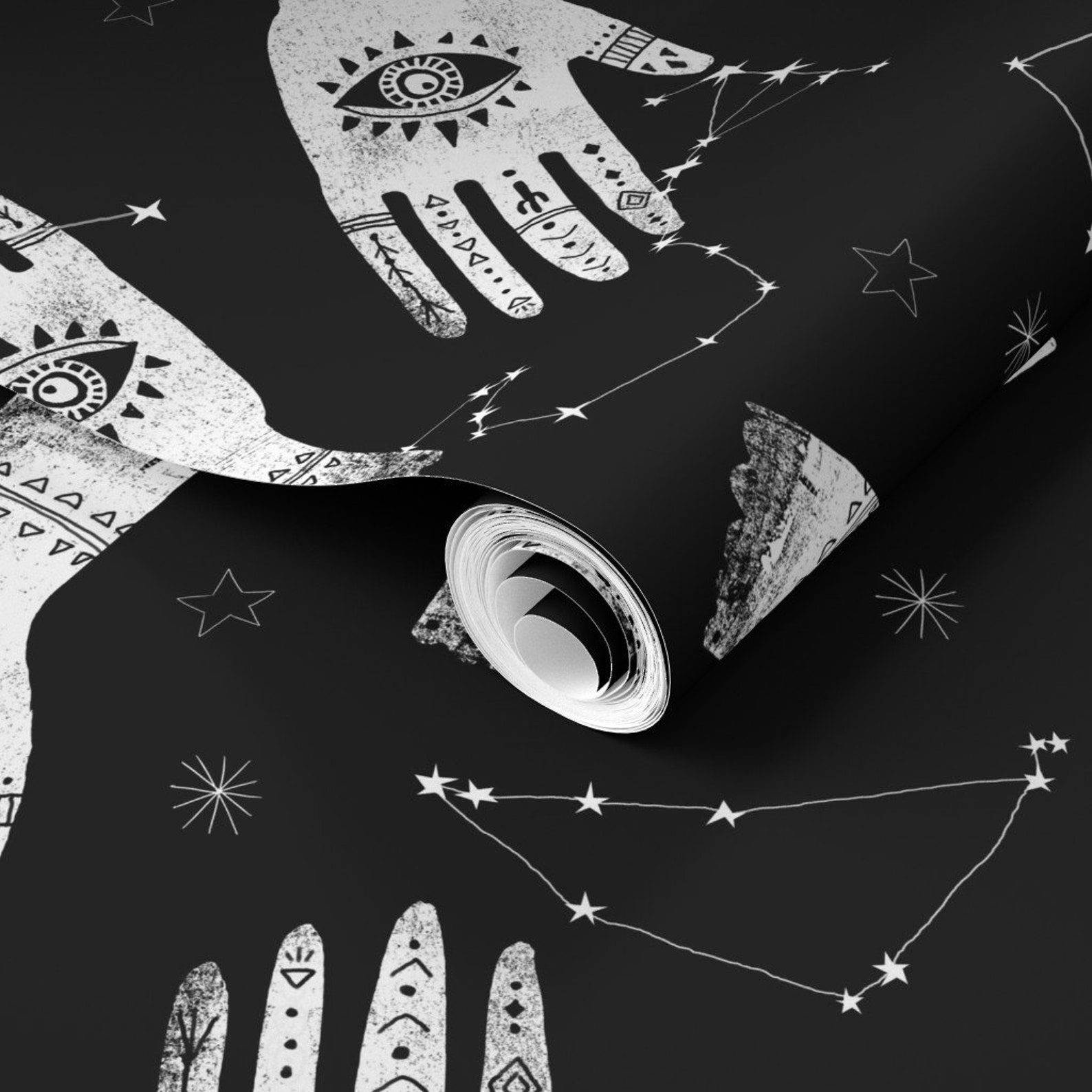 Palmistry Wallpaper Palmistry Palm Hand Mystic Black by - Etsy