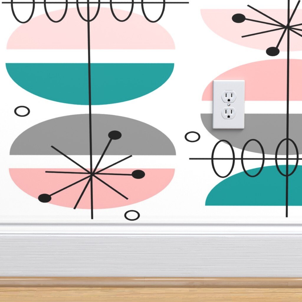 Atomic Wallpaper Mid-century Modern by Hot4tees Bgyahoo Com - Etsy