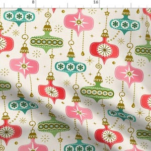 Ornement De Noël Vintage Fait Main - Boule En Perles Blanc, Vert, Rouge (Starburst)