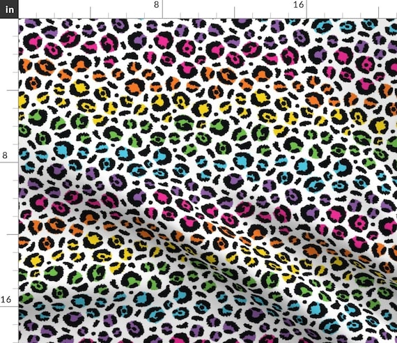 Rainbow Cheetah Print Leopard Fabric Rainbow Leopard by Robyriker Leopard  Rainbow Animal Cotton Fabric by the Yard With Spoonflower 