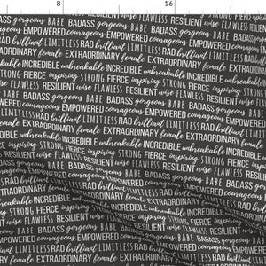 Motivational Words Fabric - Empowered By Payneandcomfort - Female Empowerment Inspirational Words Cotton Fabric By The Yard With Spoonflower