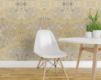 Selbstklebende Tapete mit Rankenmuster – Damast-Brombeermotiv – Abnehmbare Wanddekoration – Damast-Silber-Gold-Imitatfolie von kae50