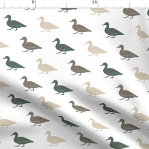 Duck Fabric - Multi Duck - Wholecloth Coordinate (Dark Sage) By Littlearrowdesign - Duck Sage Cotton Fabric By The Yard With Spoonflower