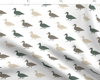 Duck Fabric - Multi Duck - Wholecloth Coordinate (Dark Sage) By Littlearrowdesign - Duck Sage Cotton Fabric By The Yard With Spoonflower