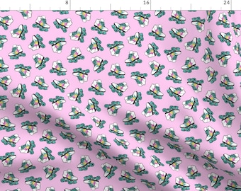 Roller Skates Retro 80s Fabric - (Small Scale) Roller Skates - Pink C18bs By Littlearrowdesign - Roller Skates Fabric With Spoonflower