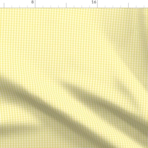 Gingham Fabric - Gingham Lemon Yellow By Misstiina - Gingham Lemon Yellow White Checked Buffalo Cotton Fabric By The Yard With Spoonflower