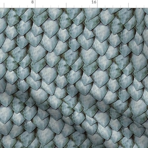 Dragon Scales Fabric - Silvery Dragon Scales By Xoxotique - Magical Dragon Scales Cotton Fabric By The Yard With Spoonflower