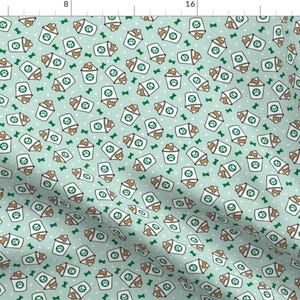 Paw Print Fabric - Puppy Treats by littlearrowdesign -  Coffee Cup Dog Bone Treats Puppy Dog Animals Pets Fabric by the Yard by Spoonflower