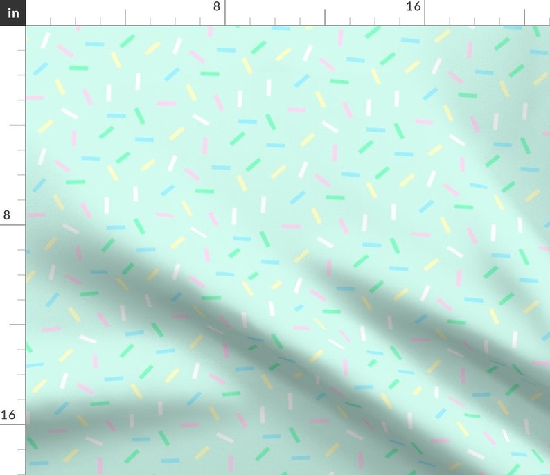 Sprinkles Fabric Candy Sprinkles on Mint by Lub by Lamb Etsy