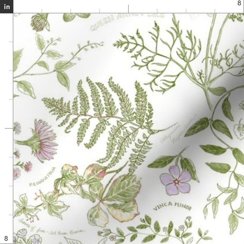Botanical Fabric Wild Summer Botanical by Gartmanstudio - Etsy
