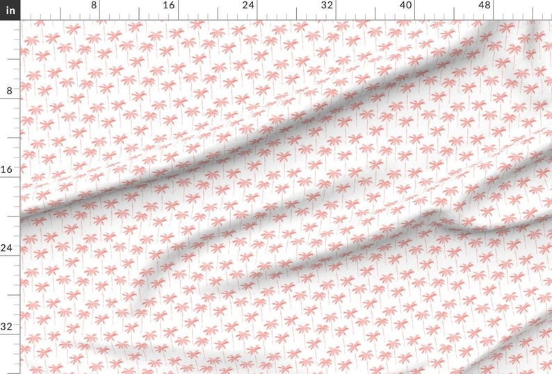 Palm Tree Fabric - Watercolor Palm Coral By Littlearrowdesign - Tropical Trees Summer Decor Cotton Fabric By The Yard With Spoonflower imagen 2
