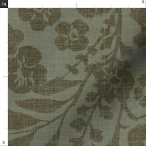 Cottage Fabric - Cottage Floral Olive by pamela_griffin_studio - Botanical Moody Vintage Bohemian Rustic Fabric by the Yard by Spoonflower image 3