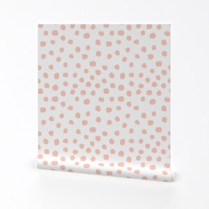 Girls Wallpaper - Dots Blush Nursery Mini Dots By Charlottewinter - Custom Printed Removable Self Adhesive Wallpaper Roll by Spoonflower