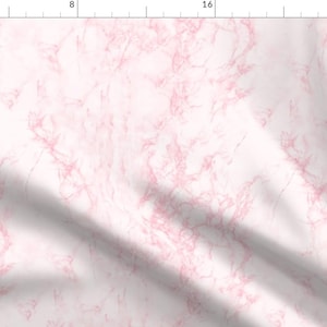 Pink Marble Fabric - Marble White Pink By Kimsa - Pink Faux Marble Home Decor Cotton Fabric By The Yard With Spoonflower