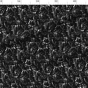 White Fabric - Black and Absolute White Ink Monochrome Splatter Splash Paint Spill By Pond Ripple-Cotton Fabric By The Yard With Spoonflower image 2