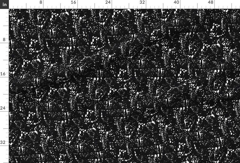 White Fabric - Black and Absolute White Ink Monochrome Splatter Splash Paint Spill By Pond Ripple-Cotton Fabric By The Yard With Spoonflower image 2