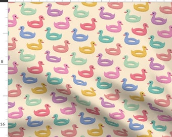 Duck Pool Float Fabric - Duck Buoys by duckyrubin - Whimsical Fun Cute Happy Cheerful Bright Pastel Fabric by the Yard by Spoonflower