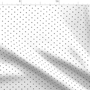Geometric Fabric - Tiny Triangles - Black and White Background By Kimsa - Geometric Cotton Fabric By The Yard With Spoonflower